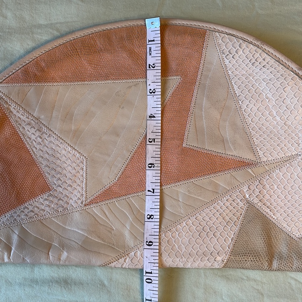 VTG, Oversized Leather and Snakeskin, Half Moon Clutch - Picture 5 of 11